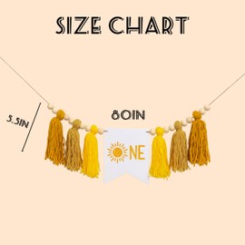 Gostman Sun One Tassel High Chair Banner - First Trip Around The Sun Birthday Party Decoration,Sun Sign First Birthday Party Supplies,Sunshine Highchair Banner (sun banner)