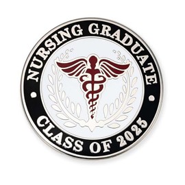 PinMart's 2025 Nursing Graduate Pin, 10 Pack, Metal, no gemstone