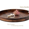 MAGIGO 22 Inches Extra Large Round Black Walnut Wood Ottoman