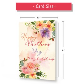 OJsensai Funny Wife Mothers Day Gifts from Husband, Happy Mothers Day To My Beautiful Wife Card