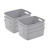 Sterilite Short Plastic Weave Storage Basket, Bin Organization for Countertops,