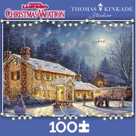 Ceaco - Thomas Kinkade - National Lampoon's Christmas Vacation - 100 Piece Jigsaw Puzzle for Families Challenging Puzzle Perfect for Game Nights - Finished Puzzle Size is 15.00 x 11.00