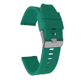 Bandini Mens Silicone Quick Release Soft Rubber Watch Band for Classic & Smart Watch Bands, Heavy Duty with Center Groove - Waterproof Sports Strap - 22mm / Green