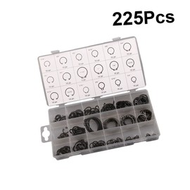 BUGUUYO Carbon Steel Shaped Circlip Assortment Rust External Snap Rings Wear Resistant Axle Ring Accessories for Easy Installation and Convenient Use