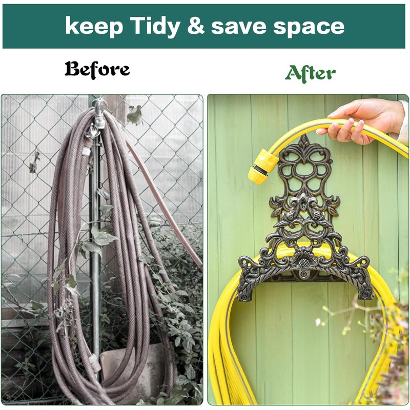 Sungmor Heavy Duty Cast Iron Garden Hose Holder - Wall