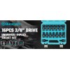 DURATECH 3/8" Drive Swivel Socket Set 16 Pieces Shallow Universal