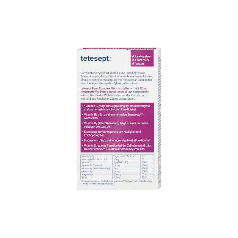 tetesept Femi Complex Monk Pepper - 3 × 60 Tablets