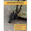 U7 Dragon Head Necklace Ion Plating Black Stainless Steel Wheat