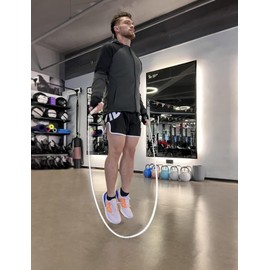 IDOU Boxing Jump Rope - Tangle-Free, 16% Heavier than Regular PVC Ropes, Adjustable Length, Hand-Wrapped Anti-Slip Grip Band Included - Ideal Skipping Rope for Boxing Training