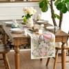 Artoid Mode Flowers Leaves Easter Eggs Rabbit Easter Table Runner,