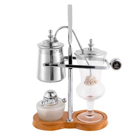 GXFCHYL Belgian Balance Siphon Coffee and Tea Maker Belgian Belgium Luxury Royal Family Retro Coffee Pot 400ML Silver Syphon Coffee Brewer (Silver)