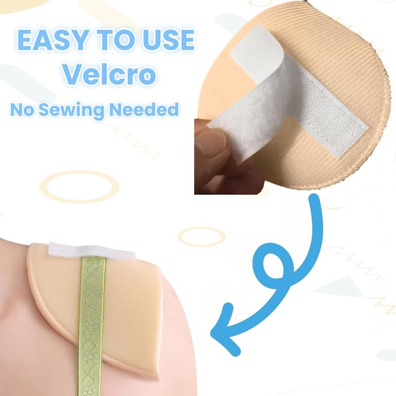 3 Pairs Shoulder Pads for Women Clothes,No-Sewing Required Anti-Slip Detachable