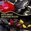 DOUANDA Foldable Motorcycle Gel Seat Cushion with Sunshade Cover –