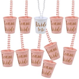 TIMESETL Shot Glasses with Chain, Pack of 12 Shot Glasses for Hanging, JGA Shot Glasses, Team Bride and Bachelorette Party Cups, JGA Shot Glasses for Bridal Shower Decoration