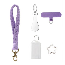 Artisoul Key Chain Short Bracelet Braided Keyring Macrame Lanyard, purple, 20
