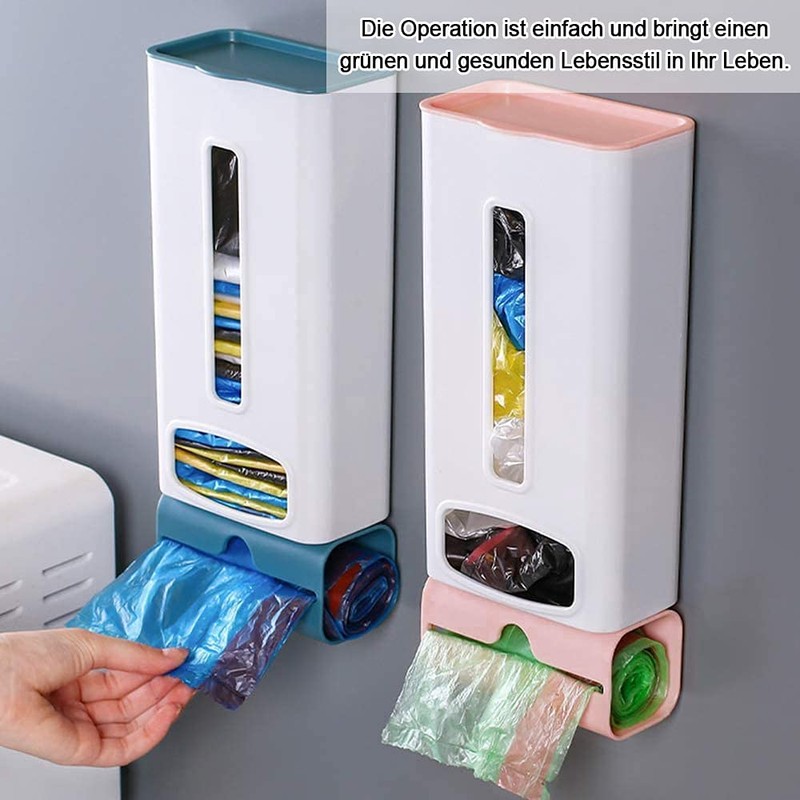 sinzau Plastic Bag Dispenser, Wall Mounted Plastic Garbage Bag Organiser,