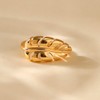 Jewlure Sculptural Gold-Toned Metal Ring, Artistic Design