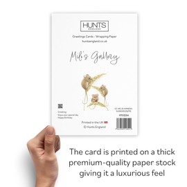 Hunts England - 60th Sister In Law Cute Harvest Mice Gold Foil Birthday Card - A5 Size - Adorable Mouse On Wheat, Colourful Nature Design - Age 60 Happy Birthday Sister-in-Law Card - Milo's Gallery