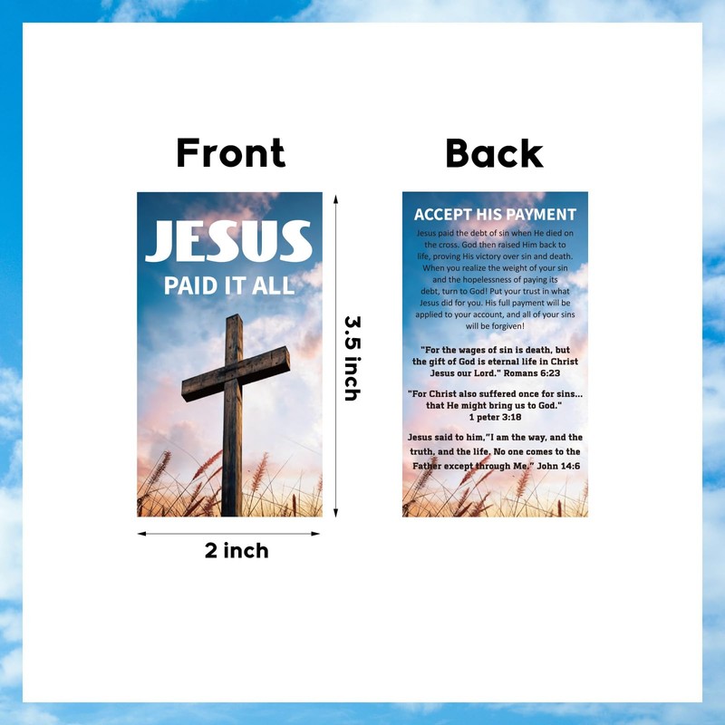 BLSUREFYX 240 PCS Gospel Tract Card 3.5 x 2 Inches