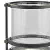 Stonebriar Industrial Black Metal Cage Pillar Candle Holder with Removable