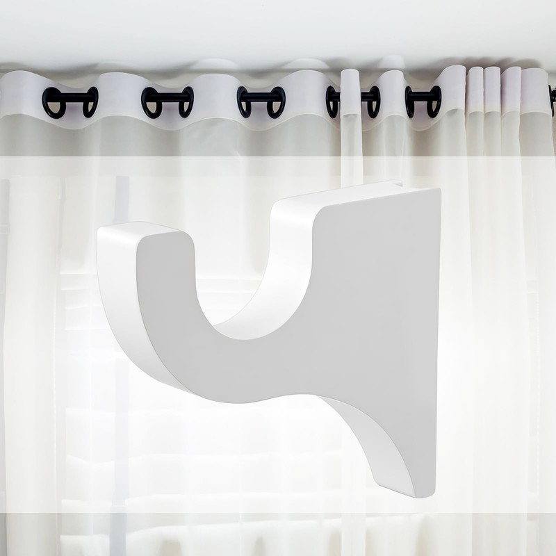 Briwooody 4 Pack Wooden Curtain Rod Brackets Curtain Rod Holder