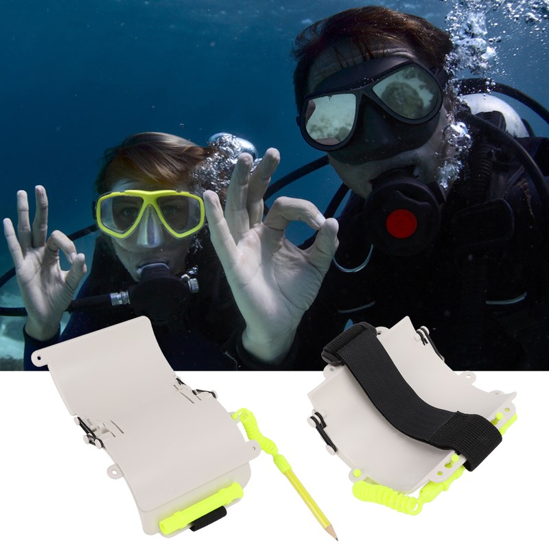 3 Panels Wrist Writing Dive Slate with Pencil Scuba Diving