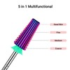 MelodySusie Professional 5 in 1 Nail Drill Bits, 3/32'' Carbide