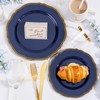 Hioasis 175pcs Blue Gold Plastic Plates - Gold Plastic Dinnerware