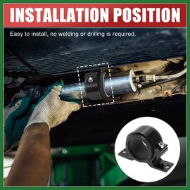 Motoforti Car Oil Fuel Gas Pump Mounting Bracket 46mm Single Clamp Black Long-lasting