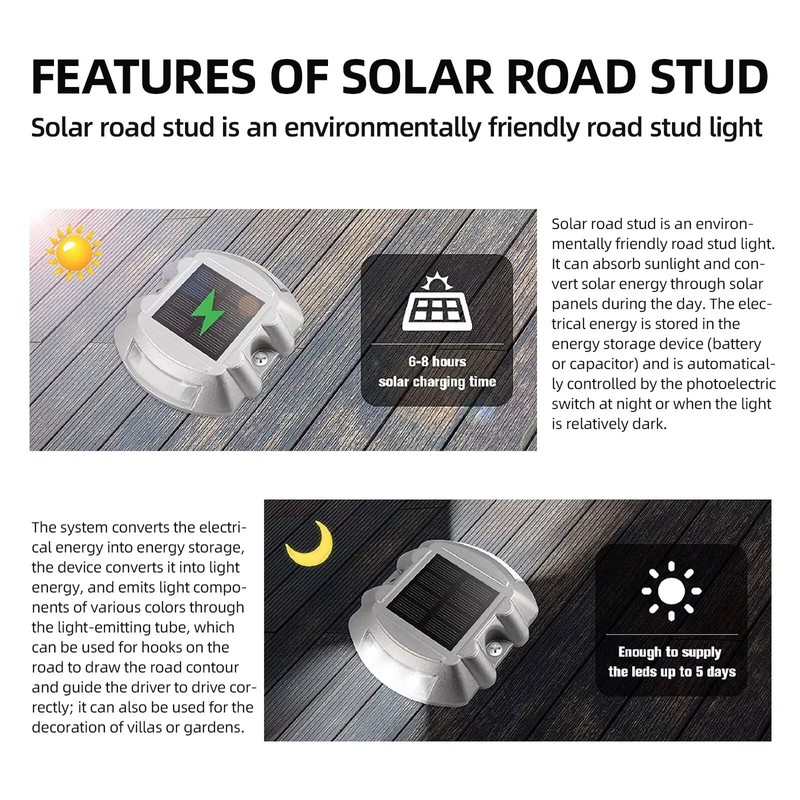 LEZOOY 2 Pack Solar Driveway Ground Marker Lights Waterproof Outdoor