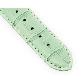 Bandini 14mm Womens Italian Leather Watch Band Strap - Light Green - Alligator Pattern