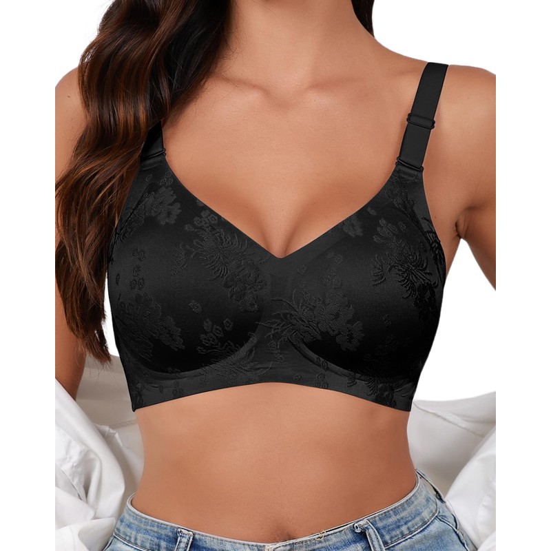 SHARICCA Seamless Bra Women's Without Underwire Deep V-Neck Push Up