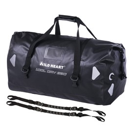 WILD HEART Waterproof Motorcycle Duffel Bag PVC500D Double-bottom With Rope Straps and Inner Pocket 40L 66L 100L for Kayaking, Camping, Boating,Motorcycle
