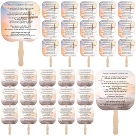 50 Pcs Christian Church Fans Religious Handheld Fan Inspirational Hand Held Parlor Fans Thick Paper Fans with Wooden Handle Hand Fans for Church Services Women Men Motivational Gift (Bible)