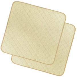 Incontinence Chair Pad Washable 2 Pack, Anti-Slip Reusable Incontinence Bed Protector, Washable Seat Pad, Bed Chair Pad Large (Beige 21*22 inch)