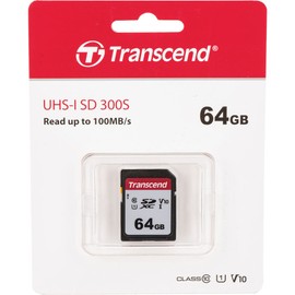 Transcend 64GB, SDXC UHS-I Memory Card, Compatible with Nikon Coolpix S6800 Digital Camera - Class 10, U1, 100MB/s, 300 Series