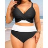 Bikini de talle alto para mujer, de dos piezas, traje