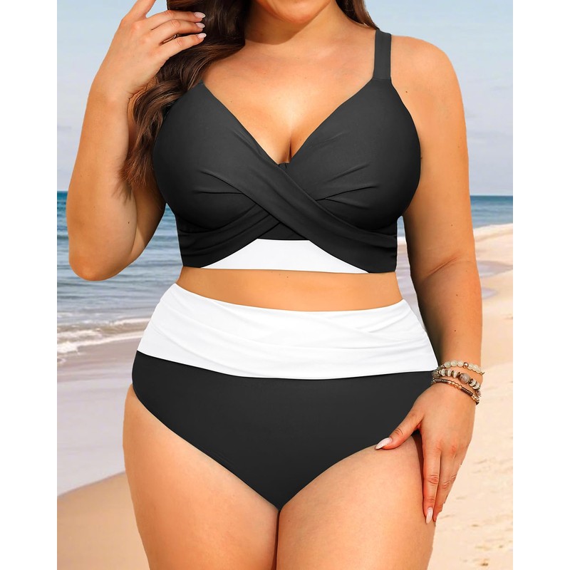 Bikini de talle alto para mujer, de dos piezas, traje