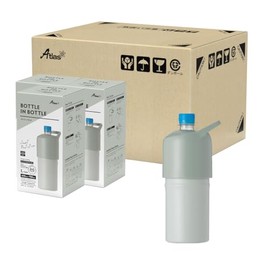アトラス ペットボトルホルダー 水筒 12個セット 保冷 ペットボトルクーラー 600ml 700ml 真空断熱 アイスグリーン 大容量 ハンドル 取っ手付き ボトルインボトル ABIB-LIG12P