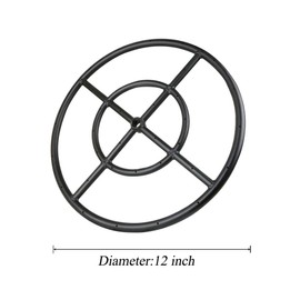 Stanbroil 12" Round Fire Pit Burner Ring, Double Ring, Black Steel