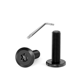 Dayalo Torx screws, black screws M5, pack of 20 flat head screws M5 x 16 mm, for furniture assembly, woodworking projects, with Torx key