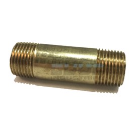 EDGE INDUSTRIAL Brass Nipple 3/8" X 3/8", 2" Length, Male NPT MNPT Fuel/AIR/Water/Oil/Gas WOG (Qty 01)