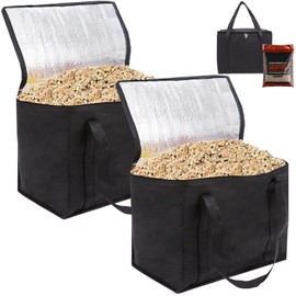 Niuohoy 2 Pack Wood Pellet Storage Containers Stay Dry Fuel Wood Chips Storage Bag Waterproof Outdoor Storage Container for Pellets, Charcoal Carrying Bag