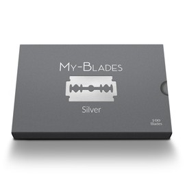 My-Blades® - Silver - 100 German Steel Razor Blades - Ice Hardened Double Blade for Safety Razor