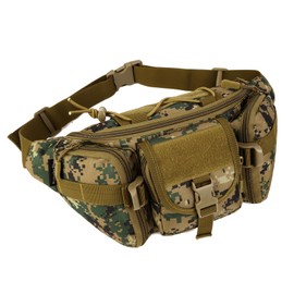 ZHIERNA Tactical Waist Bag Tactical Military Style Bum Bag Men's Molle System Belt Bag Waterproof for Outdoor Running Travel Hiking Cycling Camping Trekking, jungle camo