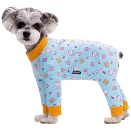 Paipeper Dog Surgery Recovery Suit for Female Male Puppy,Dog Bodysuit Long Sleeve Prevent Shedding and Licking Wound,Dog Pajamas,E-Collar Cone Alternative(Rabbit-Male Dog-m)