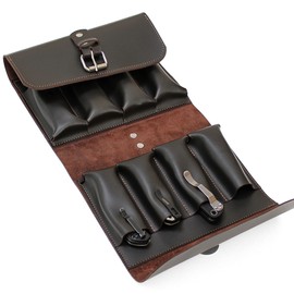 Leather Folding Knife Display Case Organizer – Holds 8 Pocket Knives, Premium Knife Storage Pouch for Collection Protection VB8BR