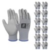 HANDLANDY 12 Pairs PU Coated Nylon Black Protective Work Gloves,