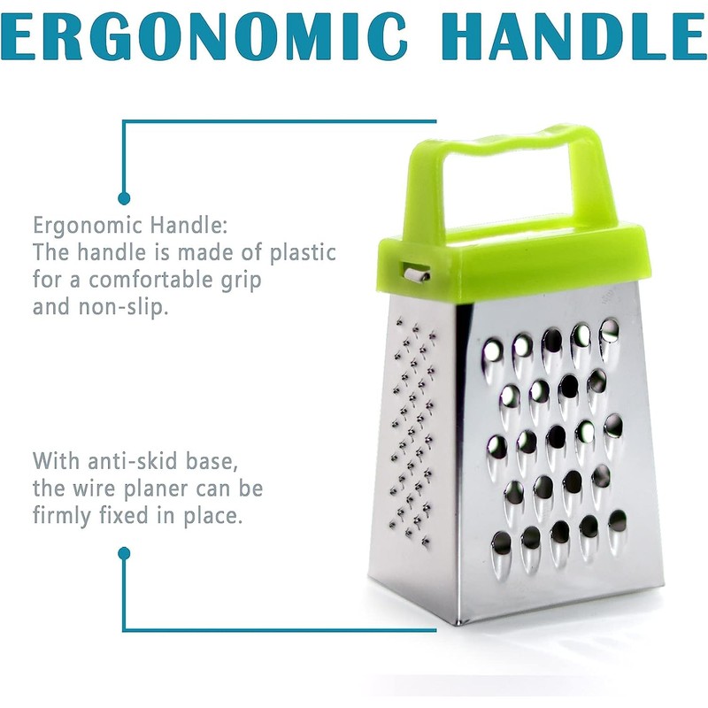 3Pcs Mini Cheese Grater, Professional Box Grater, Stainless Steel with
