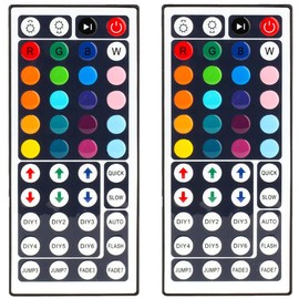44 Key RGB LED Strip Light Remote Controller Wireless Dimmer IR Remote Control, for SMD 5050 3528 2835 RGB LED Light Strip - 2 Pack